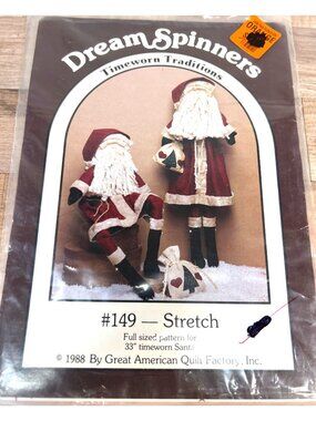 Vintage Timeworn Traditions Stretch Santa Sewing Pattern 33" Handmade Holiday De